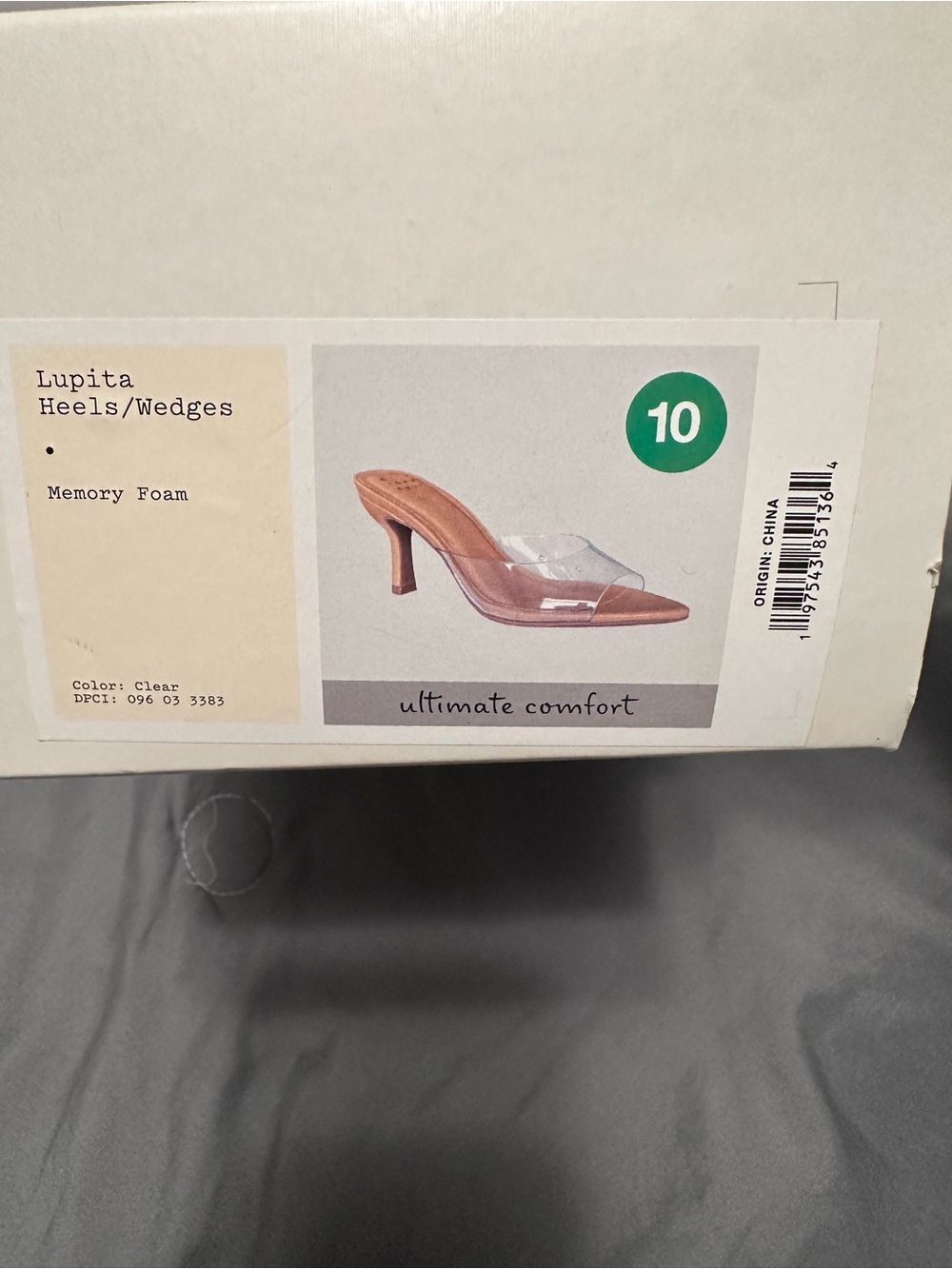 a new day Clear Strap Mule Heels with Tan Footbed